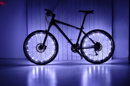 Lampada impermeabile 3.9cm, della ruota di bicicletta luci del raggio della bicicletta attivate moto