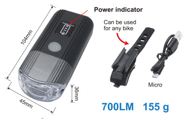 Resistente freddo della luce della bicicletta del segnale 700lm USB per il mountain bike